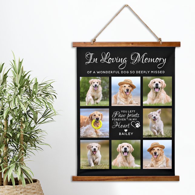Pet Memorial Dog Loss Gift Personalized 11 Picture Hanging Tapestry (Creator Uploaded)