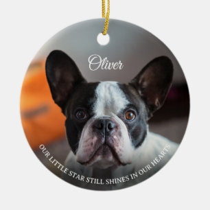 Pet Memorial Dog Loss Name Photo Quote Script Ceramic Tree Decoration