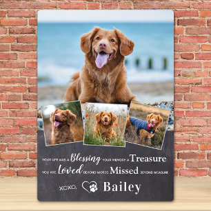 Pet Memorial Dog Loss Remembrance Poem 4 Photo Plaque