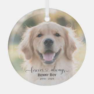 Pet Memorial Dog Photo Glass Tree Decoration