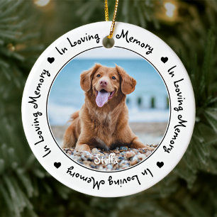 Pet Memorial Dog Photo In Loving Memory Ceramic Tree Decoration