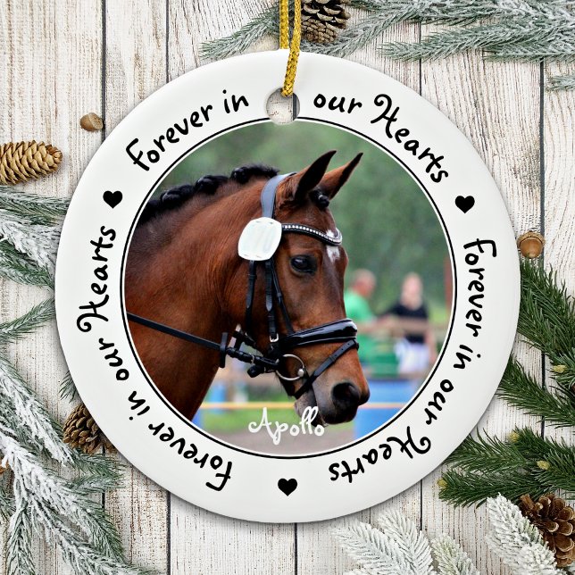 Pet Memorial Equestrian Photo Horse Ceramic Tree Decoration (Creator Uploaded)