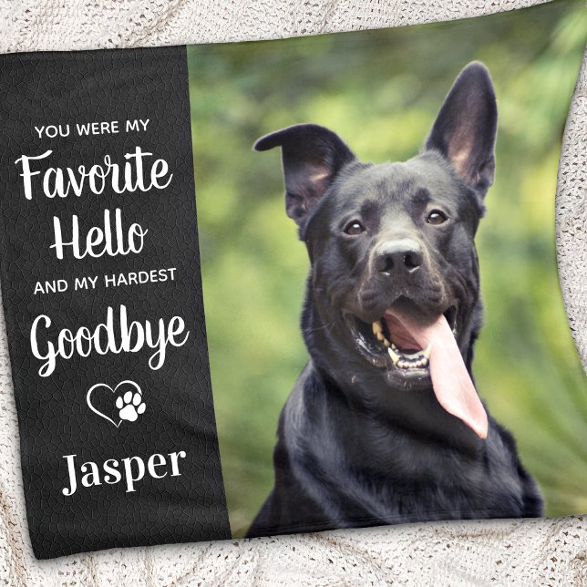 Pet Memorial Favorite Hello Hardest Goodbye Dog Fleece Blanket (Creator Uploaded)