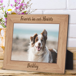 Pet Memorial - Forever in our Hearts - Dog Photo Plaque