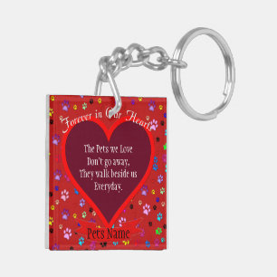 Pet Memorial - Forever In Our Hearts Key Ring