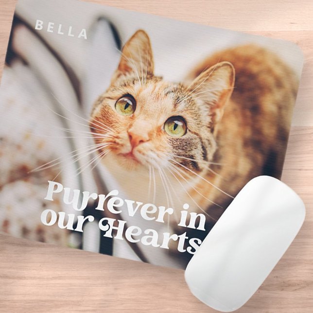 Pet Memorial Forever in our Hearts Simple Photo Mouse Mat (Creator Uploaded)