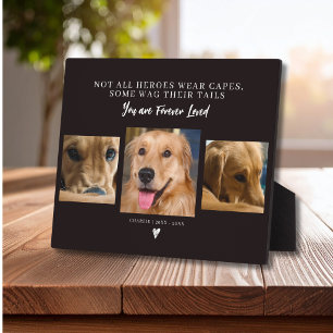 Pet Memorial Forever Loved 3 Photo Collage Plaque
