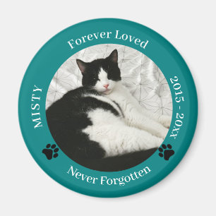 Pet Memorial Forever Loved Cat Photo Keychain Magn Magnet