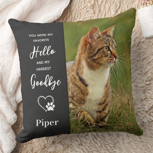 Pet Memorial Gift Dog Cat Sympathy Custom 2 Photo Cushion (Creator Uploaded)