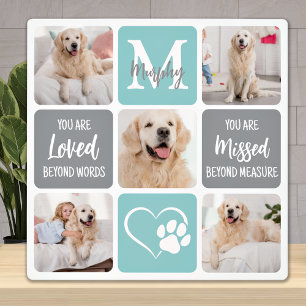 Pet Memorial Gift Dog Loss Modern Stylish 5 Photo Plaque