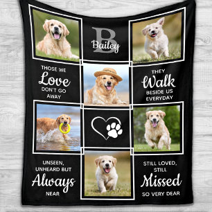 Pet Memorial Gift - Dog Remembrance Photo Collage Fleece Blanket