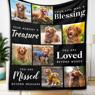 Pet Memorial Gift Personalised Loss Of Dog Photo Fleece Blanket