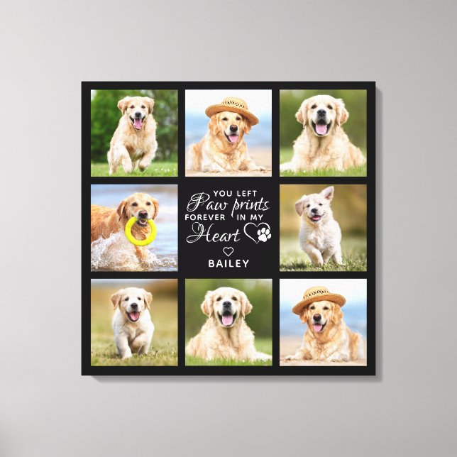 Pet Memorial Gift Personalised Pet Loss Photo Canvas Print (Front)