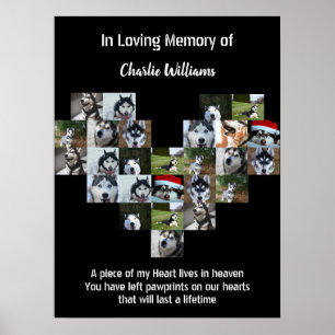 Pet Memorial Gift Pet loss Custom Photo collage  Poster