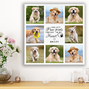 Pet Memorial Gift Pet Loss Keepsake Photo Collage Faux Canvas Print
