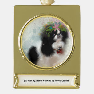 Pet Memorial Gold Plated Banner Ornament