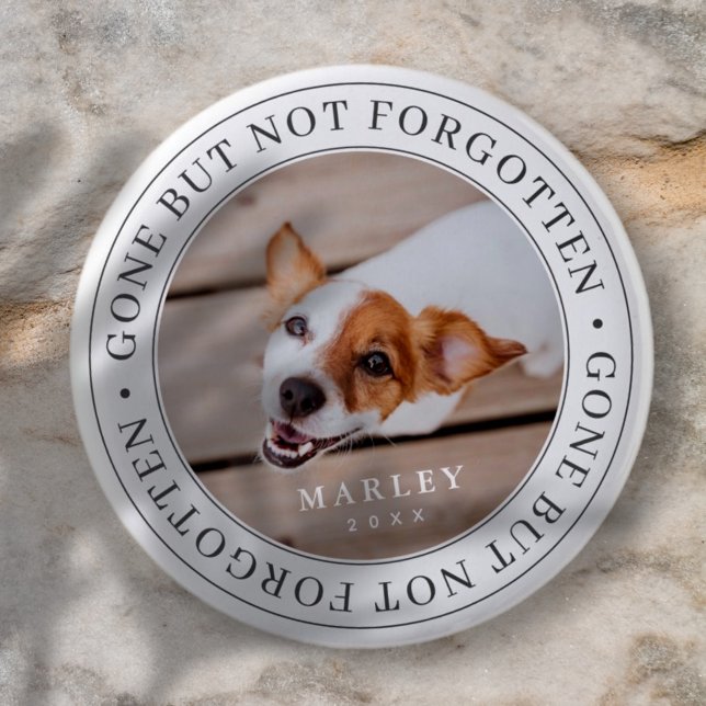 Pet Memorial Gone But Not Forgotten Modern Photo 6 Cm Round Badge (Creator Uploaded)