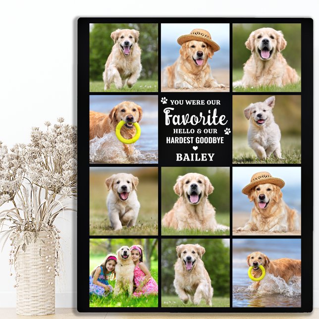 Pet Memorial Hardest Goodbye Dog 11 Photo Collage Plaque (Creator Uploaded)