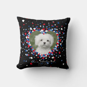 Pet Memorial Heart of Hearts Confetti Patriotic Cushion