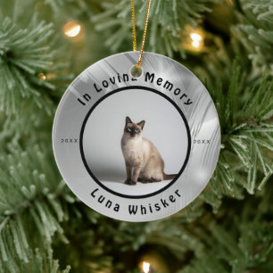 Pet Memorial In Loving Memory Cat Photo Tribute Ceramic Tree Decoration