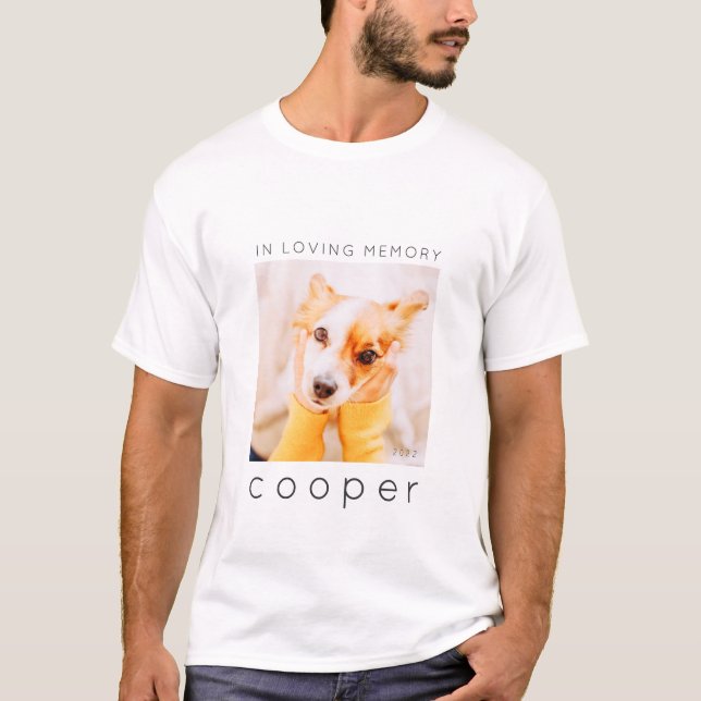 Pet Memorial In Loving Memory Modern Chic Photo T-Shirt (Front)
