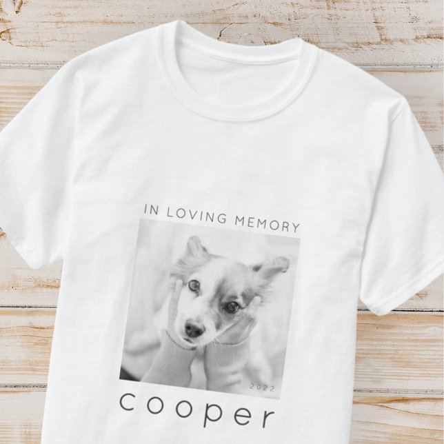 Pet Memorial In Loving Memory Modern Chic Photo T-Shirt (Creator Uploaded)