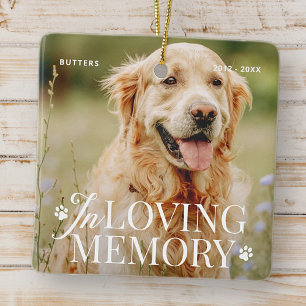 Pet Memorial In Loving Memory Modern Elegant Photo Ceramic Ornament