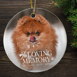 Pet Memorial In Loving Memory Modern Elegant Photo Ceramic Tree Decoration