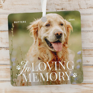 Pet Memorial In Loving Memory Modern Elegant Photo Metal Tree Decoration
