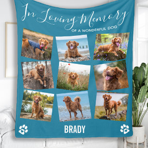 Pet Memorial In Loving Memory Photo Collage Fleece Blanket