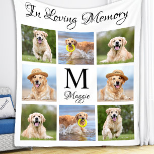 Pet Memorial In Loving Memory Photo Collage Fleece Blanket