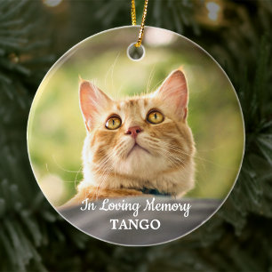 Pet Memorial In Loving Memory Simple Cat Photo Ceramic Tree Decoration