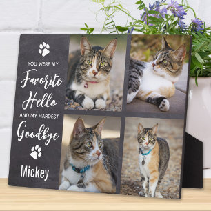 Pet Memorial Keepsake Cat Photo Collage Plaque
