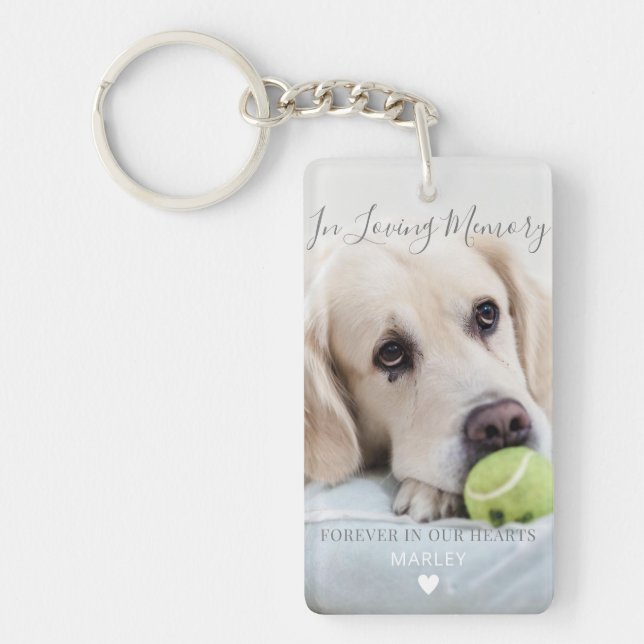 Pet Memorial Keepsake Gift Dog Photo Key Ring (Front)