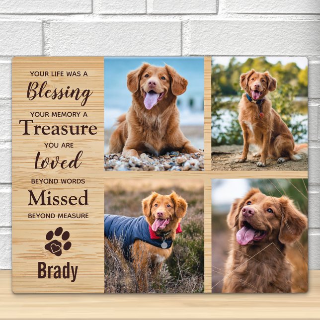 Pet Memorial Keepsake Personalised Photo Collage Plaque (Creator Uploaded)
