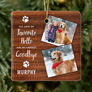 Pet Memorial Keepsake Pet Loss Sympathy Dog Photo Ceramic Ornament