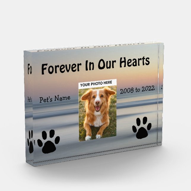 Pet Memorial Keepsake Photo Block (Left)