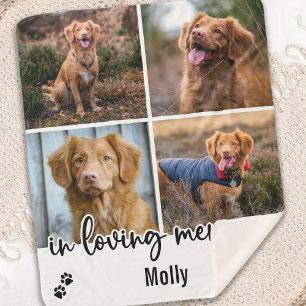 Pet Memorial Keepsake Photo Collage Sherpa Blanket