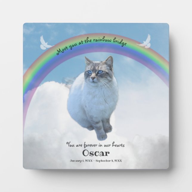 Pet Memorial Keepsake Rainbow Bridge Plaque (Front)