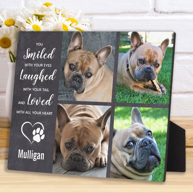 Pet Memorial Loss Quote - Rustic Photo Collage Plaque (Creator Uploaded)