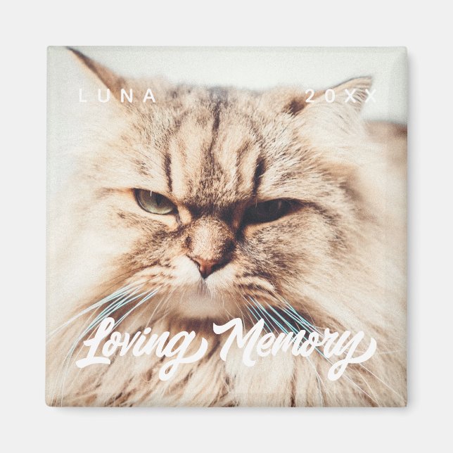 Pet Memorial Loving Memory Modern Simple Photo Magnet (Front)