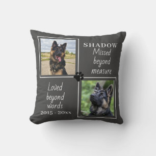 Pet Memorial Missed Beyond Measure Custom Photo Cushion