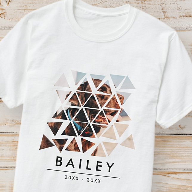 Pet Memorial Modern Art Remembrance Custom Photo T-Shirt (Creator Uploaded)