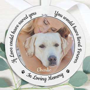 Pet Memorial Modern Custom Dog 2 Photo Sympathy Ornament