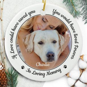 Pet Memorial Modern Dog 2 Photo Sympathy Ceramic Tree Decoration