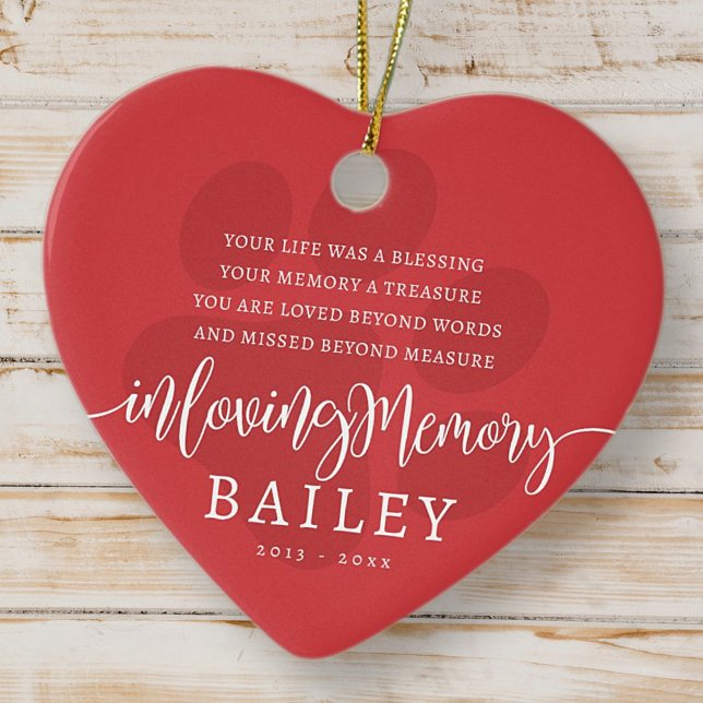 Pet Memorial Modern Elegant Simple Chic Paw Ceramic Tree Decoration (Creator Uploaded)