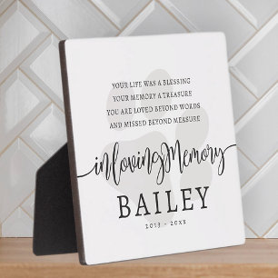 Pet Memorial Modern Elegant Simple Chic Paw Plaque