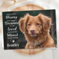 Pet Memorial Modern Personalise Dog Photo Sympathy