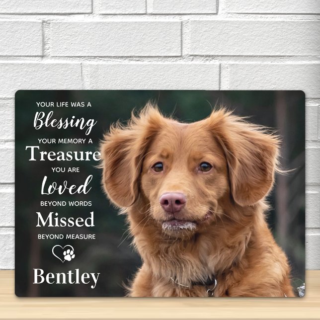 Pet Memorial Modern Personalised Dog Photo Plaque (Creator Uploaded)