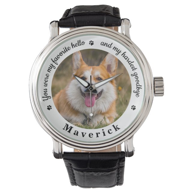  Pet Memorial Modern Photo Custom Dog  Watch (Front)